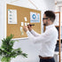 FEBSNOW Cork Board Bulletin Board 23 x 15.7 Inches with Rectangle White Frame for Office Message Board
