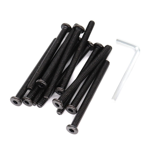 binifiMux 12pcs 1/4-20 x 2-1/2 Inch Black Hex Socket Cap Screws for Furniture Chair Table Desk