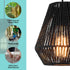 15ft Plug-in Pendant Light,Hanging Lights Fixture With Cord On/Off Switch,Black Handwoven Rattan Basket Shade Boho Lamp