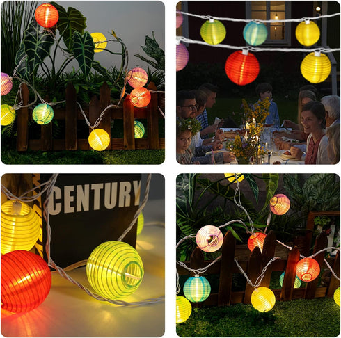 Fairy Lantern String Lights, Waterproof Connectable Hanging Light Plug in Multicolor for Indoor Outdoor Use