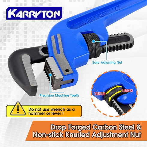 set(8" 10" 14" 18"), offset End Pipe Wrench Adjustable Cast Iron pipe Wrench, Perfect Plumbers Tool for Oil Field