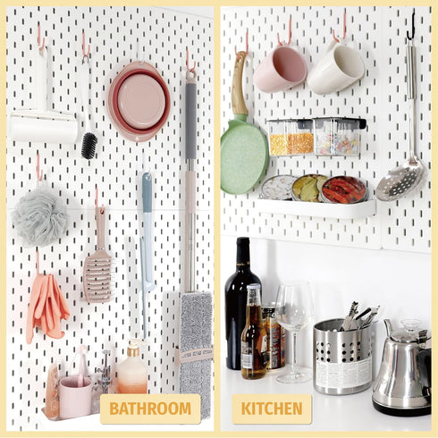 Pink Pegboard Hooks ONLY for IKEA Skadis Pegboard, 16 Pack, Compatible with IKEA SKADIS Pegboard Accessories
