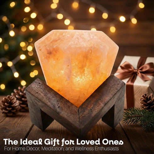 Generic Dimmer, Himalayan Salt Lamp Diamond Shape Hand-Carved Pink Rock Salt Light with Warm Mood Lighting for Bedroom