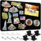 MaxGear 17.5" x 11.4" Black Metal Magnetic Board, Includes Dual Lock Tape and Screws for Wall Display