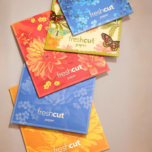 Set 5 6 Inch 3D Pack 5 Freshcut Paper Pop Up Cards, of Thank You Mini Bouquets with Matching Card, Popup Forever