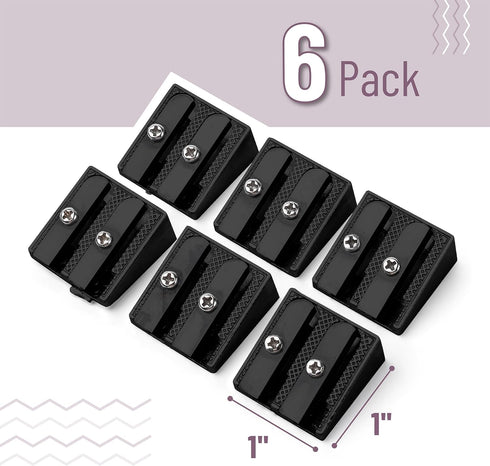 Mr. Pen Handheld Metal Pencil Sharpener with 2 Holes, Pack of 6, Black, Colored Pencil Sharpener, Pencil Sharpeners Handheld Pencil Sharpener Manual Pencil Sharpener, Hand Held Pencil Sharpener by Mr. Pen