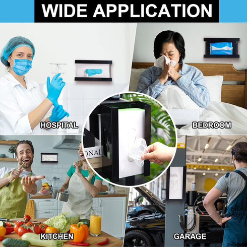 2 Commercial Lounsweer Pcs Magnetic Gloves Dispenser Holders Wall Mount Boxes of Gloves Quality Towels Wipes Paper