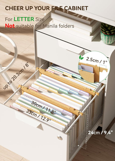 Wheat Straw Expanding Hanging File Folders, 1.2" Accordion Pockets, Large Capacity Letter Size, 100% BPA Free