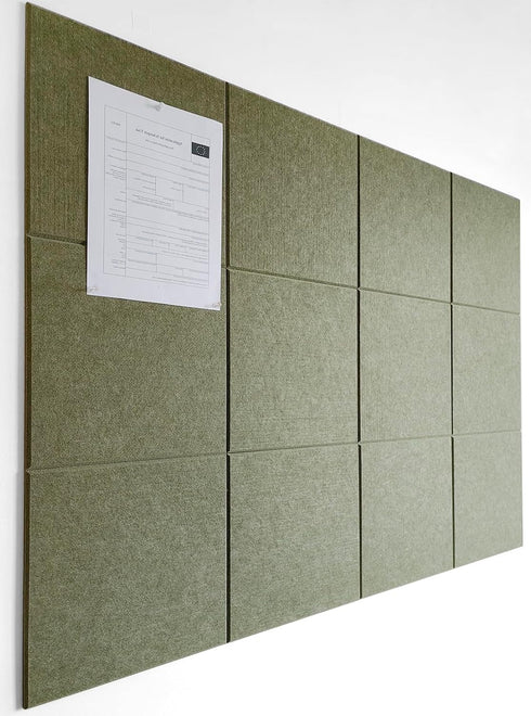 Large Cork Board Alternative - 47"x35" 12 Pack Felt Wall Tiles with Safe Removable Adhesive Tabs