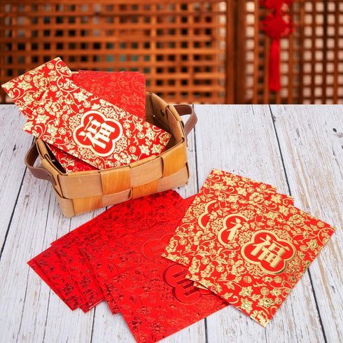 VGOODALL 36PCS Chinese New Year Red Envelopes, 2024 Dragon Year Hong Bao Packet, 6.6x3.5 Inch for Wedding Birthday