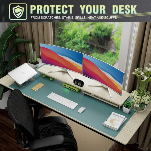 K KNODEL Large Desk Mat, Office Desk Pad, Computer Desk Mat, 47.2"x23.6", Green, Desk Protector Mat, Writing Pad