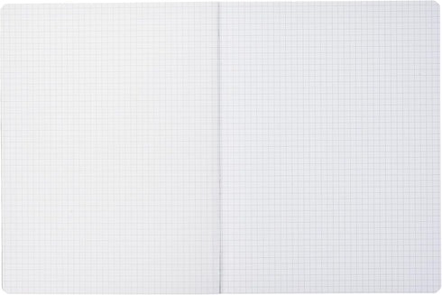 Rhodia 119229C Flexible Notebook, B5 Cloth Back Composition Book, Black, Small Squares, 160 Pages, White Clairefontaine
