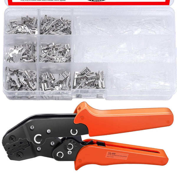 Twidec/360Pcs 2.8/4.8/6.3mm Quick Splice Male and Female Wire Spade Connector Crimp Terminal