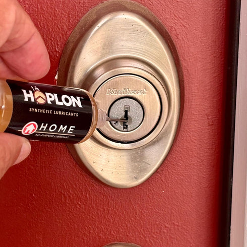 5oz HOPLON Home Duo Synthetic Ester Lubricant Spray & Needle, Stops Squeaks & Rust on Door Hinges, Garage Doors