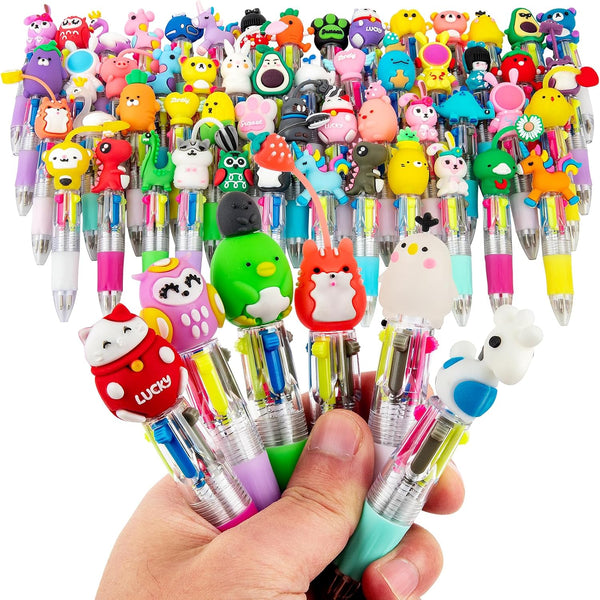 HNSYYF 60-Pack Multicolor Pen in One - Cute Pens for Kids - 4-in-1