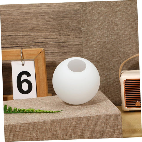 8-inch Bulb Frosted Glass Globe Lamp Shade, Milky White round Ball Cover for Ceiling Fan Light, Wall Sconce Shade