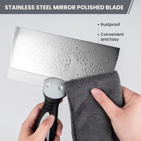 Mister Rui 14" Drywall Taping Knife, Stainless Steel, Ergonomic Handle, Plastering Spatula Tools for Joint Taping