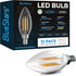BlueStars 12-PACK B10 E12 LED Bulbs, DIMMABLE 4W 2700K Warm White, 40W Equivalent, 440 Lumens for Ceiling Fan,