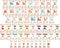 ZOIIWA 56 Pcs Retro Groovy Alphabet and Number Bulletin Board Set, Educational Cards for Kids Classroom Decor