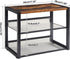 YMYNY 3 Tiers Desktop Printer Stand, Adjustable Storage Shelves for Home Office, Rustic Brown