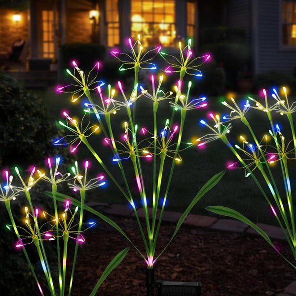 Putuzmic Solar Garden Lights Outdoor: Waterproof 2-Pack DIY Decorative Firework Lights with 2