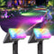 2 Pack - Solar Christmas Lights Outdoor Waterproof,6 Color Changing Spotlights &10