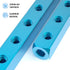 TAILONZ PNEUMATIC 1/4" Blue 6 Way 9 Port Pneumatic Shunt Aluminum Block Air Distribution Block