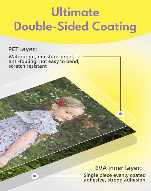 60-Pack 4x6 10Mil Uinkit Self Seal Laminating Pouches, Thick Matte Finish Double-Sided for Photos & Recipe Cards