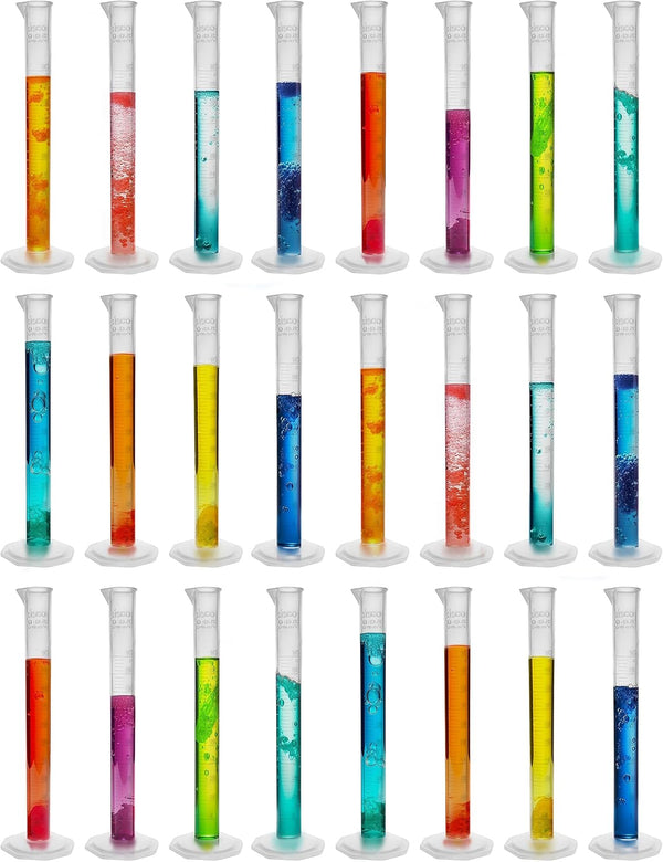 EISCO 24PK Graduated Cylinders, 10mL - Class B Tolerance, Polypropylene Plastic, Industrial Quality.