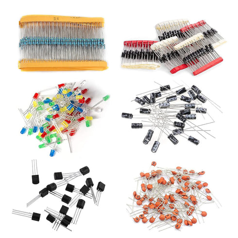 1400Pcs Basic Electronics Component Assortment Kit for Arduino, Electrolytic Capacitor, Resistor, LED Diode