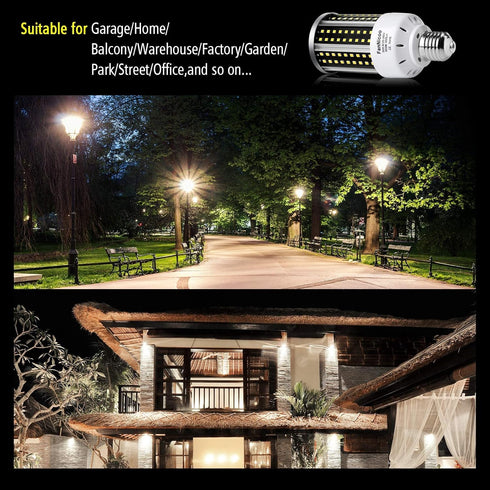 LED Corn Light Bulb 2 Pack 200W Equivalent Cool Bright Daylight White 30W 6500K 3000 Lumen E26/E27 Medium Base