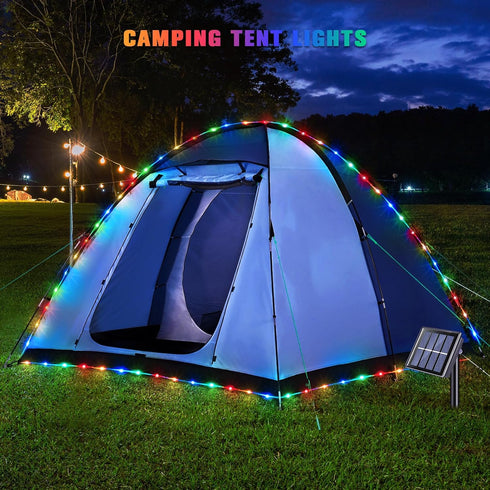 JMEXSUSS 200 LED Solar Rope Lights, 66ft Multicolor Trampoline Accessories, 8 Modes IP65 Waterproof Outdoor Lights