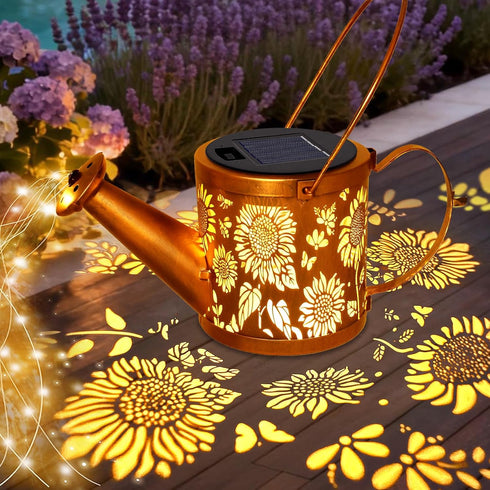 Solar Watering Can Lights, Sunflower Decorative Hanging Lantern Solar Lights Outdoor Waterproof, Gifts for Mom Women