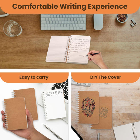 Spiral Notebook, 5 Pack Small Pocket Size Notebooks for Writing, Drawing, 3.5”x5.5”