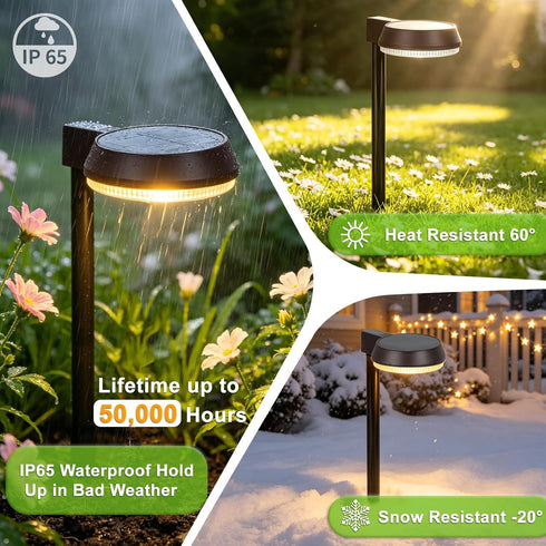 Kuronis Bright Solar Pathway Lights Outdoor,Dusk to Dawn Solar Driveway Lights,Good Battery Life Yard Light for Walkway