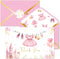 BeYumi 50Pcs Princess Baby Shower Thank You Cards with Envelopes Sticker Pink