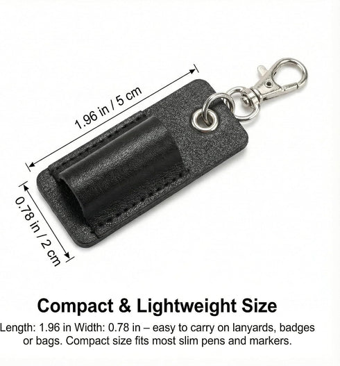 OUGOTHZ 2Pcs Pacpack Lanyard Pen Holder, Portable Badge Pen Holder Keychain, Leather Anti-lost Pen Protector for Neck