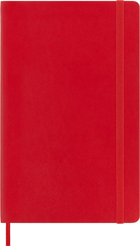 Moleskine Classic Notebook, Soft Cover, Large (5" x 8.25") Ruled/Lined, Scarlet Red, 192 pages