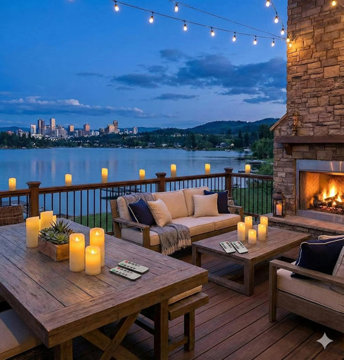 Pack 12 (D2.15'' H4''5''6'') 10-Key 24 Enido Flameless Candles Led Candles of Battery Candles x Waterproof Outdoor