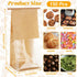 150Pcs 5.1 4.3 11 Inch Packaging QTLCOHD Bakery Bags with Window, x x Brown Paper Bread Bags, Small Tin Tie Tab Lock