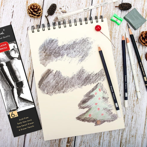 Eraser Pencils Set, Professional 3pc for Sketching, Colored Pencils, Charcoal Drawings, Fine Detail Eraser
