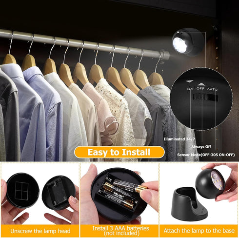 (1 Pack) LemonBest Motion Sensor Outdoor Lights - Outdoor Motion Sensor Light Battery Operated Wireless Spotlight