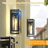 15in E26 Dusk to Dawn Outdoor Wall Sconce-Black Modern Exterior Lighting Fixture Waterproof Porch Lights Large Outside