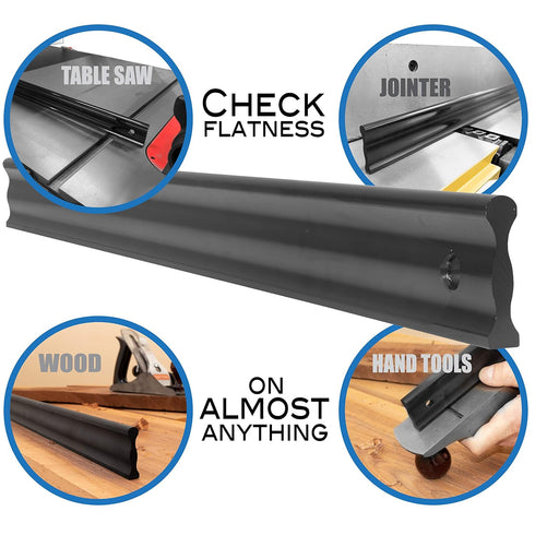 18 Inch Long Anodized Aluminum Straight Edge Bar with .001 Tolerance | Perfect for Checking Straightness On Metal Surface Tops Whet Stones Machinery and Can Be Used to Mark Or Scribe Lines