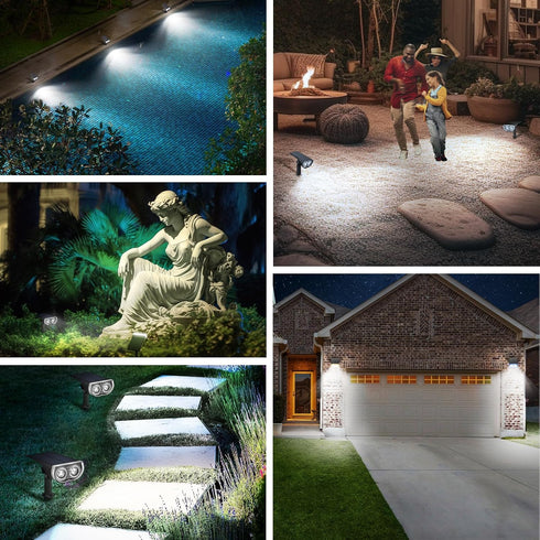 IP65 2 Pack) Linkind Solar Lights Outdoor StarRayS, Bright Solar Spot Lights Outdoor, Waterproof Spotlights for Garden