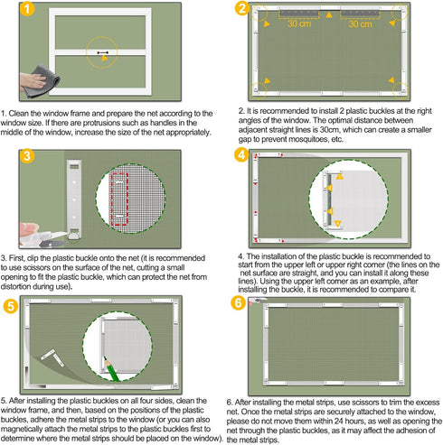 Magnetic Window Screen, Adjustable DIY Window Net Max 59 x 51 with Magnetic Fastener, Fiberglass Fine Mesh