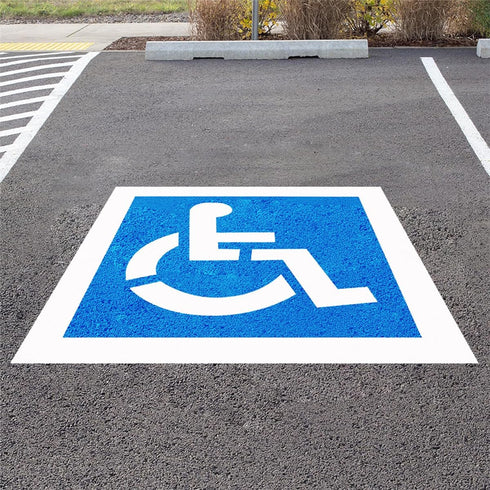 36x36 Handicap Parking Stencil for Painting, ADA Compliant, Reusable Silicone Handicap line