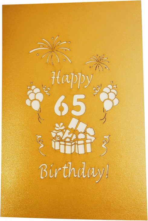 iGifts And Cards Happy 65th Birthday 3D Pop Up Greeting Card - Unique Celebration for Husband, Wife, Best Friend