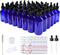 48 Pack 2oz Cobalt Blue Glass Bottles with Eye Droppers for Essential Oils, Perfumes & Lab Chemicals, Labels &