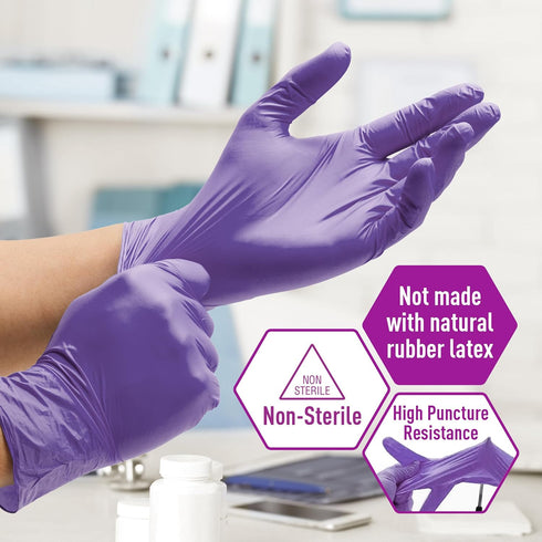 (Pack 100) MedPride Powder-Free Nitrile Exam Gloves, Large, Large